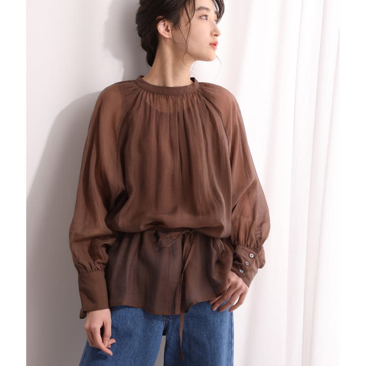 ブラウン系(23) | 【WEB限定】アソート花柄シアーブラウス | VIS 