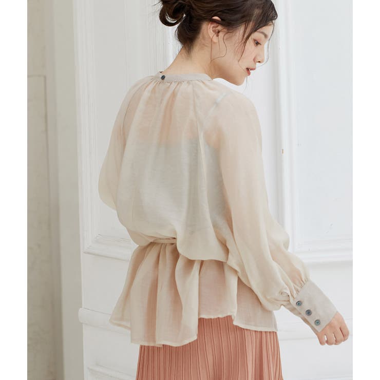 ベージュ系(28) | 【WEB限定】アソート花柄シアーブラウス | VIS 