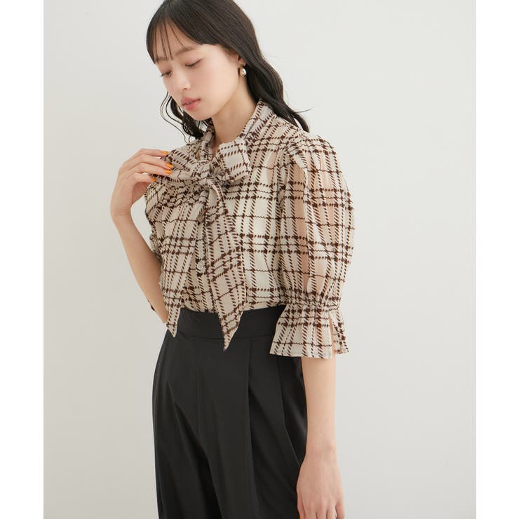 【選べる素材】アソートボウタイリボンブラウス | VIS  | 詳細画像3 