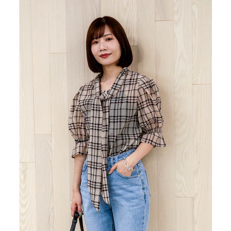 【選べる素材】アソートボウタイリボンブラウス | VIS  | 詳細画像36 