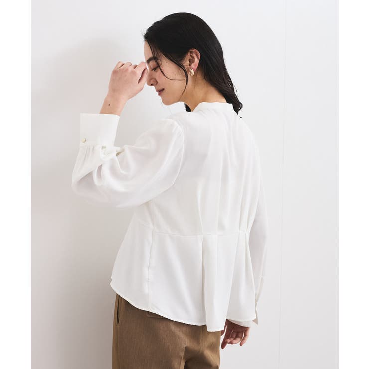 洗える】ウエストタックブラウス[品番：VISW0045581]｜VIS （ビス