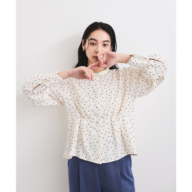 洗える】ウエストタックブラウス[品番：VISW0045581]｜VIS （ビス ）の