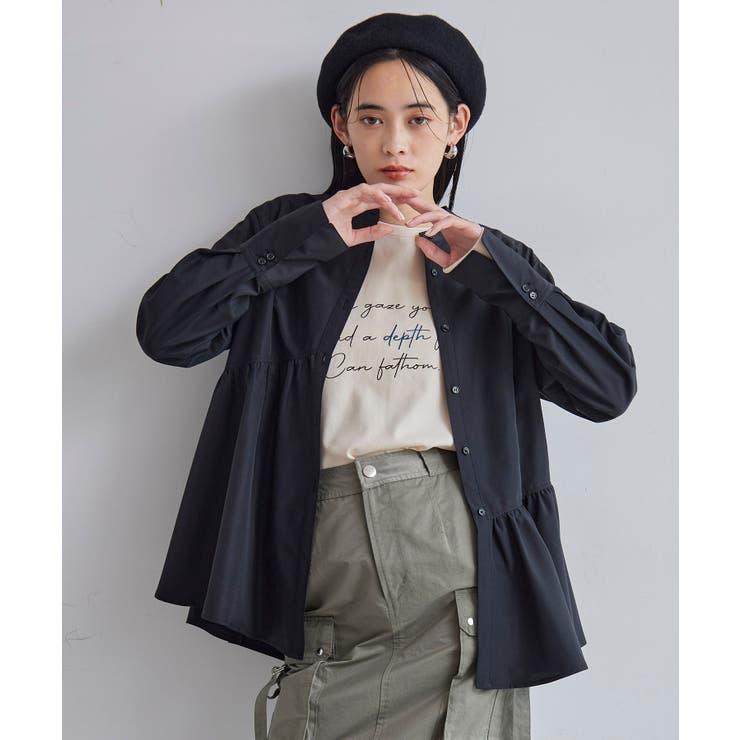 【洗える】アシンメトリーフレアーシャツ | VIS  | 詳細画像15 