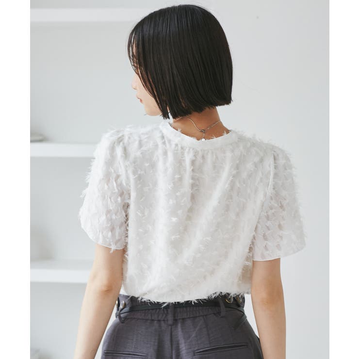 チューリップスリーブジャガードスキッパーブラウス | VIS  | 詳細画像13 