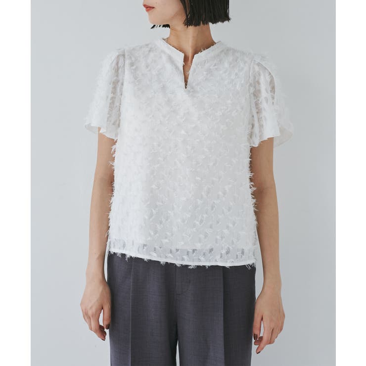 チューリップスリーブジャガードスキッパーブラウス | VIS  | 詳細画像15 