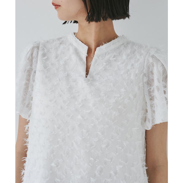 チューリップスリーブジャガードスキッパーブラウス | VIS  | 詳細画像18 