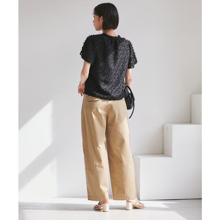 チューリップスリーブジャガードスキッパーブラウス | VIS  | 詳細画像3 