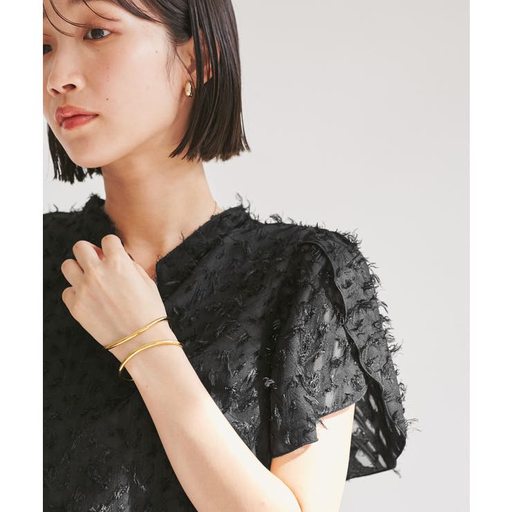 チューリップスリーブジャガードスキッパーブラウス | VIS  | 詳細画像5 