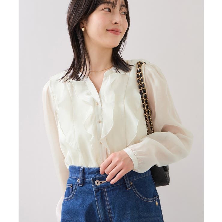 シアーラッフルブラウス/イージーケア | VIS  | 詳細画像4 