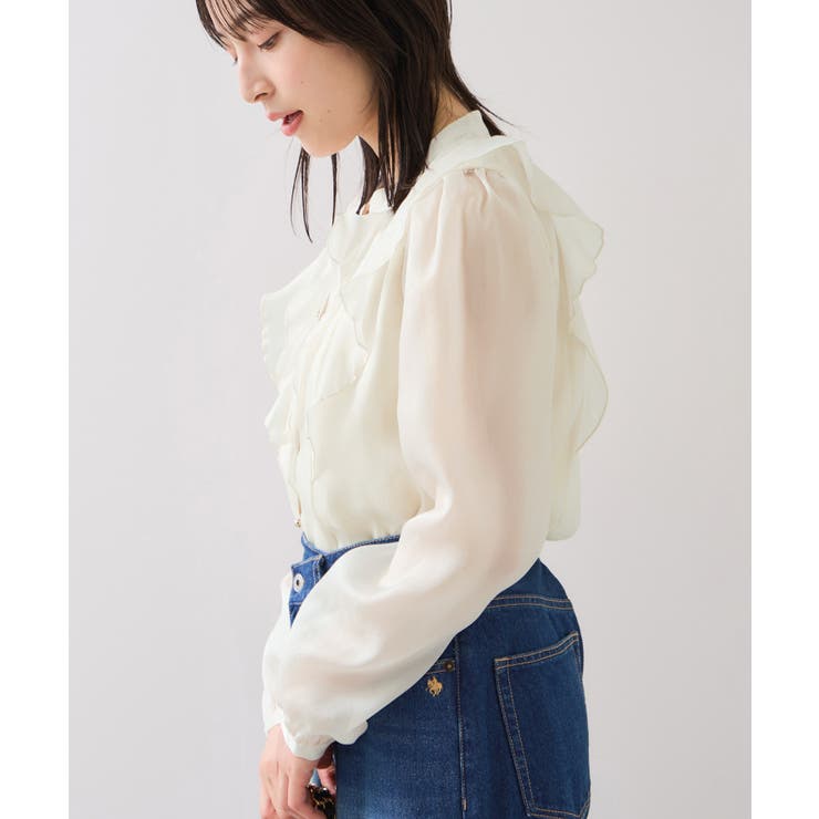 シアーラッフルブラウス/イージーケア | VIS  | 詳細画像6 