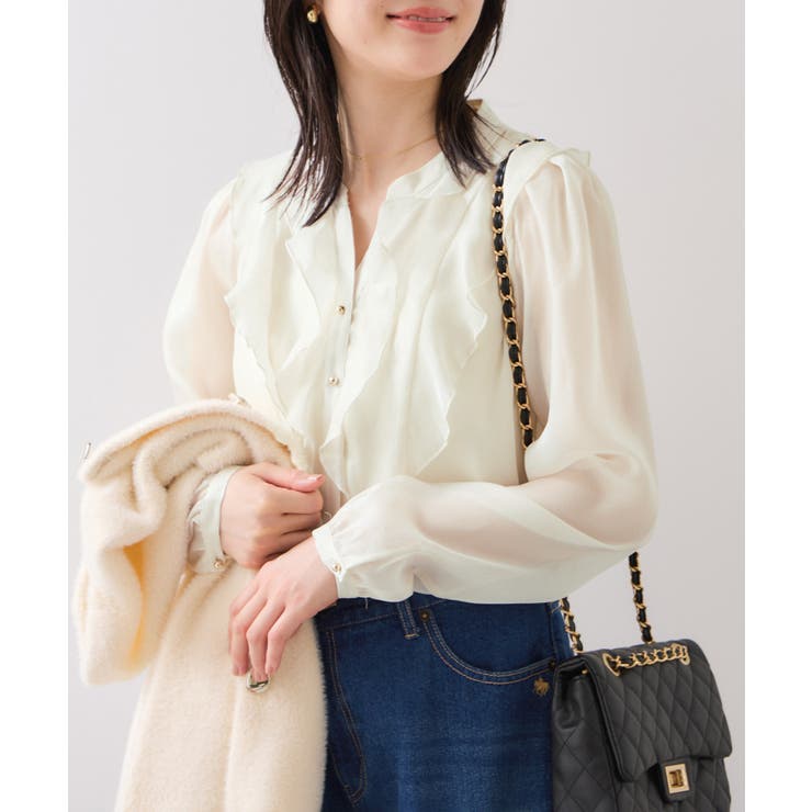 シアーラッフルブラウス/イージーケア | VIS  | 詳細画像7 