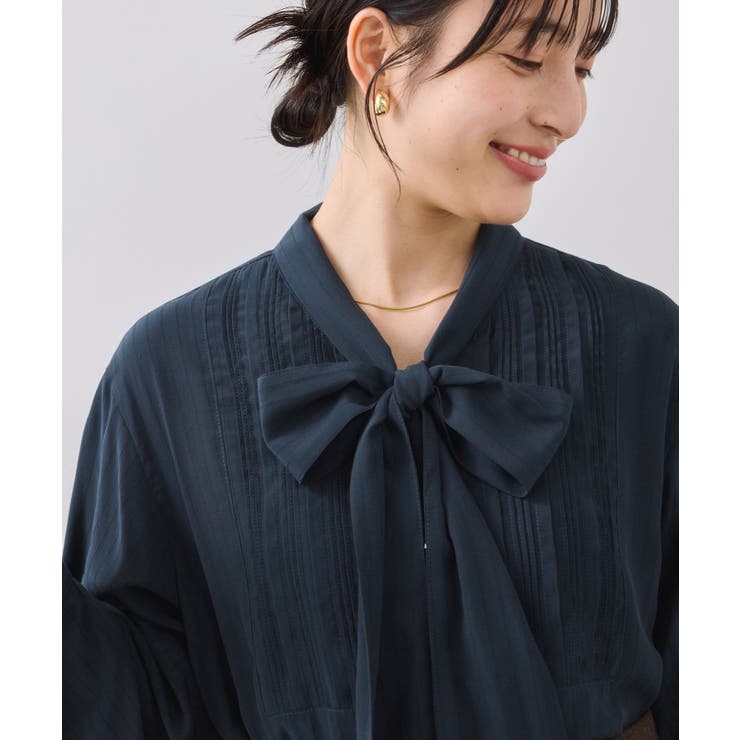 ランダムピンタックボウタイブラウス | VIS  | 詳細画像10 