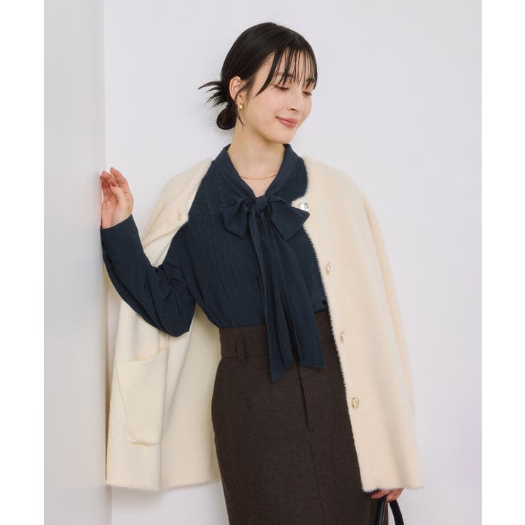 ランダムピンタックボウタイブラウス | VIS  | 詳細画像14 