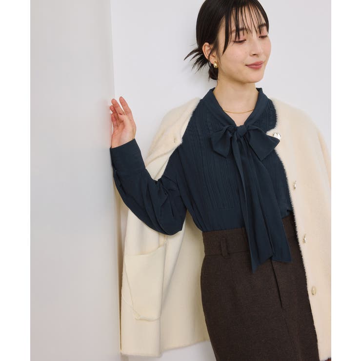 ランダムピンタックボウタイブラウス | VIS  | 詳細画像17 