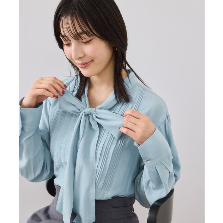ランダムピンタックボウタイブラウス | VIS  | 詳細画像20 