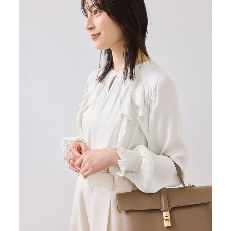 割線フリルブラウス/イージーケア | VIS  | 詳細画像3 