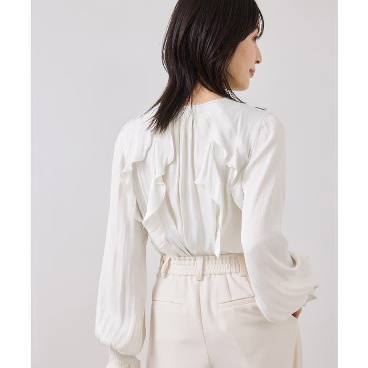 割線フリルブラウス/イージーケア | VIS  | 詳細画像4 