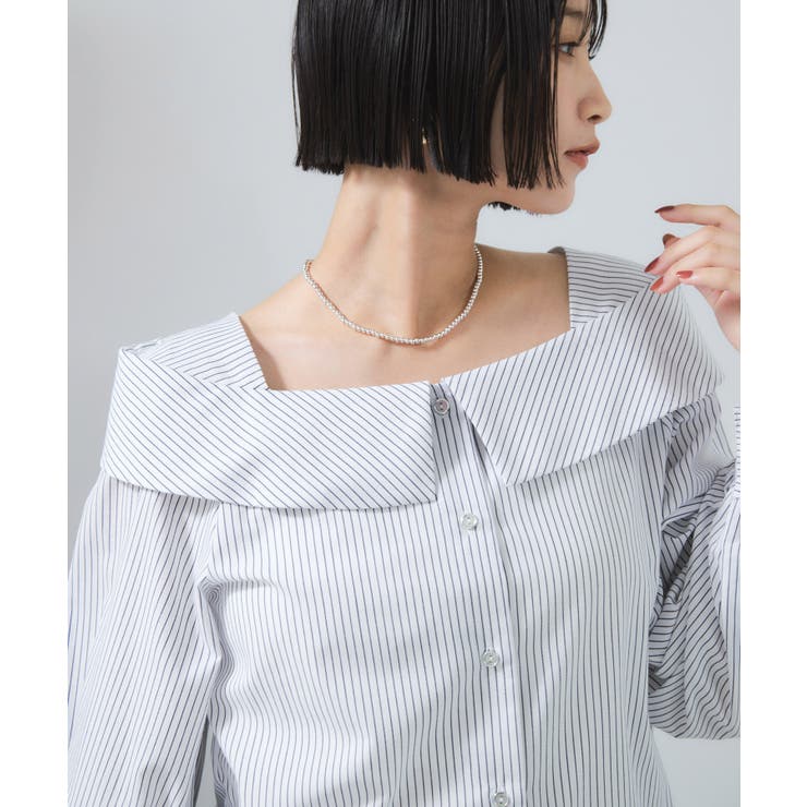 オフショルライクロングスリーブブラウス/イージーケア | VIS  | 詳細画像16 