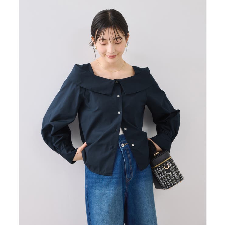 オフショルライクロングスリーブブラウス/イージーケア | VIS  | 詳細画像18 