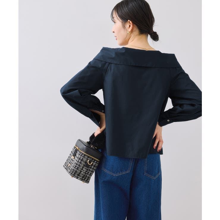 オフショルライクロングスリーブブラウス/イージーケア | VIS  | 詳細画像19 