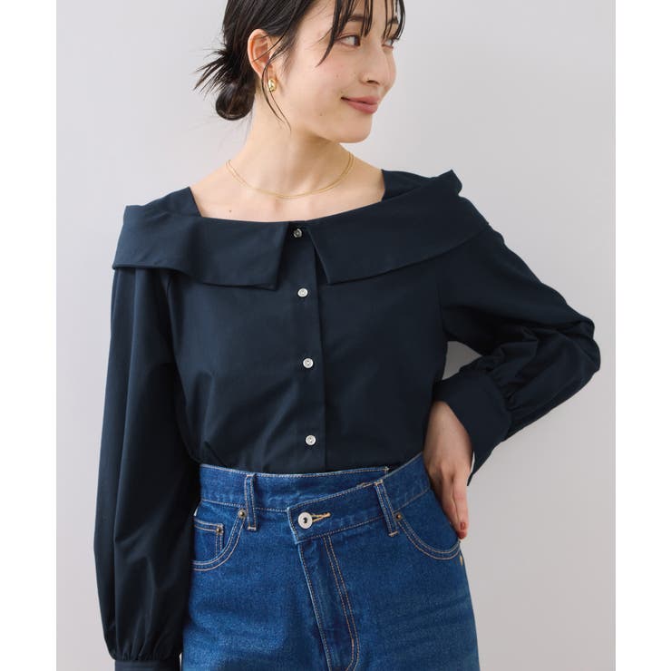 オフショルライクロングスリーブブラウス/イージーケア | VIS  | 詳細画像20 