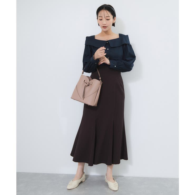 オフショルライクロングスリーブブラウス/イージーケア | VIS  | 詳細画像22 