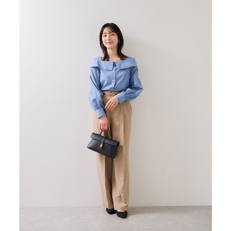 オフショルライクロングスリーブブラウス/イージーケア | VIS  | 詳細画像3 