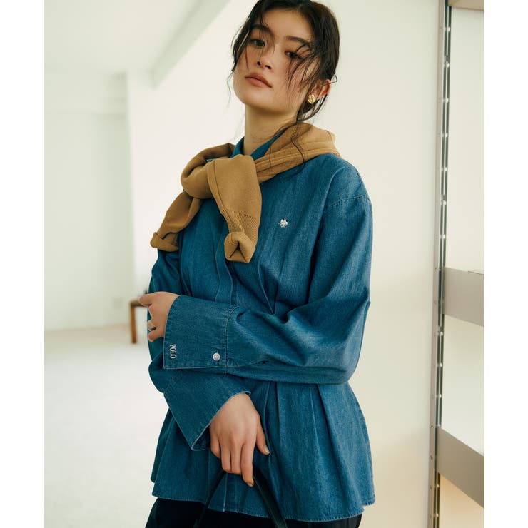 【POLO BCS】VIS別注ベルト付きウエストタックシャツブラウス | VIS  | 詳細画像11 