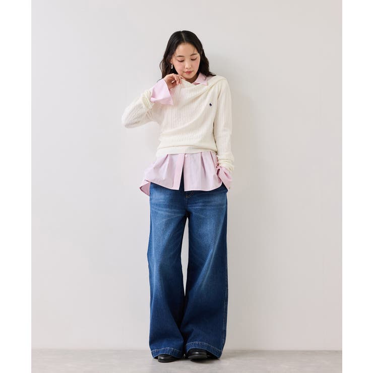 【POLO BCS】VIS別注ベルト付きウエストタックシャツブラウス | VIS  | 詳細画像22 