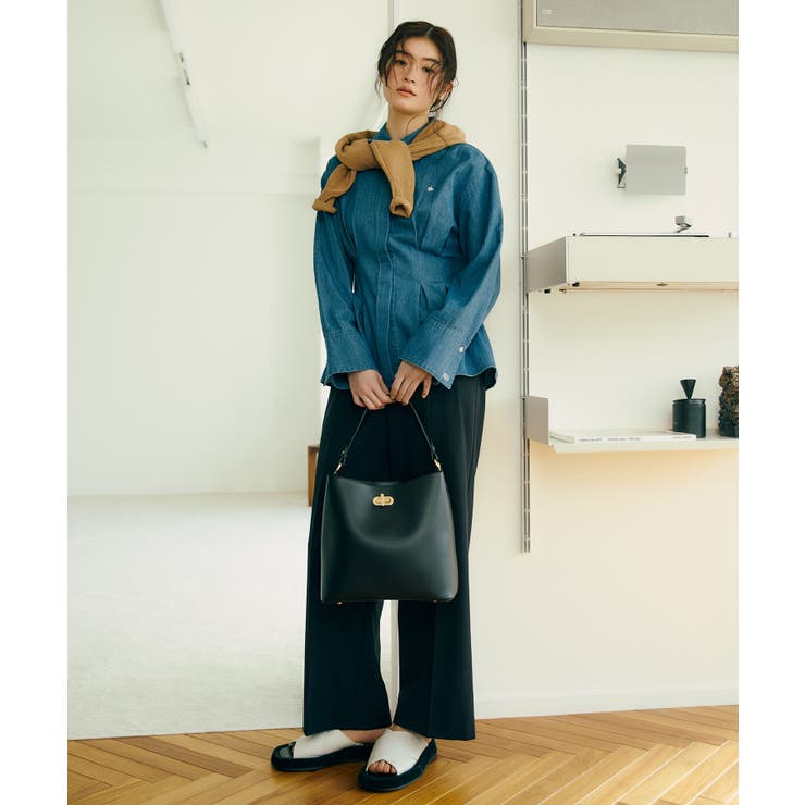 【POLO BCS】VIS別注ベルト付きウエストタックシャツブラウス | VIS  | 詳細画像9 