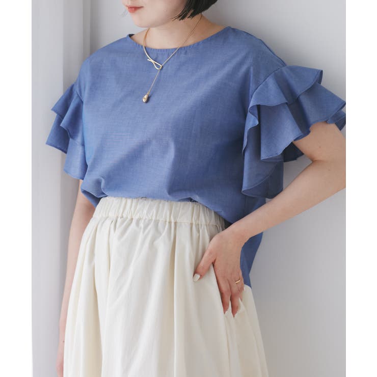 【WEB限定】袖フリルアソート柄半袖ブラウス【洗える】 | VIS  | 詳細画像13 