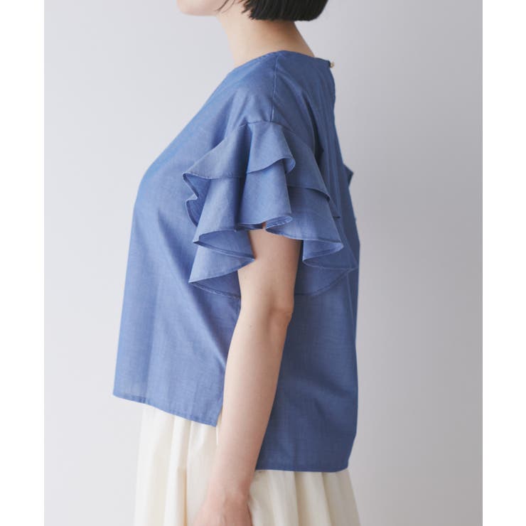 【WEB限定】袖フリルアソート柄半袖ブラウス【洗える】 | VIS  | 詳細画像17 