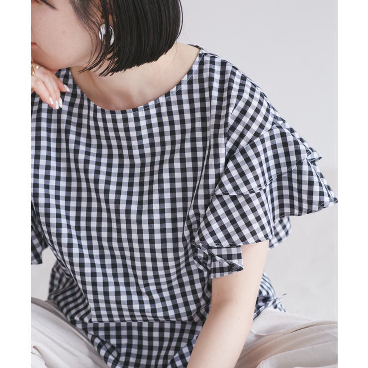 【WEB限定】袖フリルアソート柄半袖ブラウス【洗える】 | VIS  | 詳細画像5 