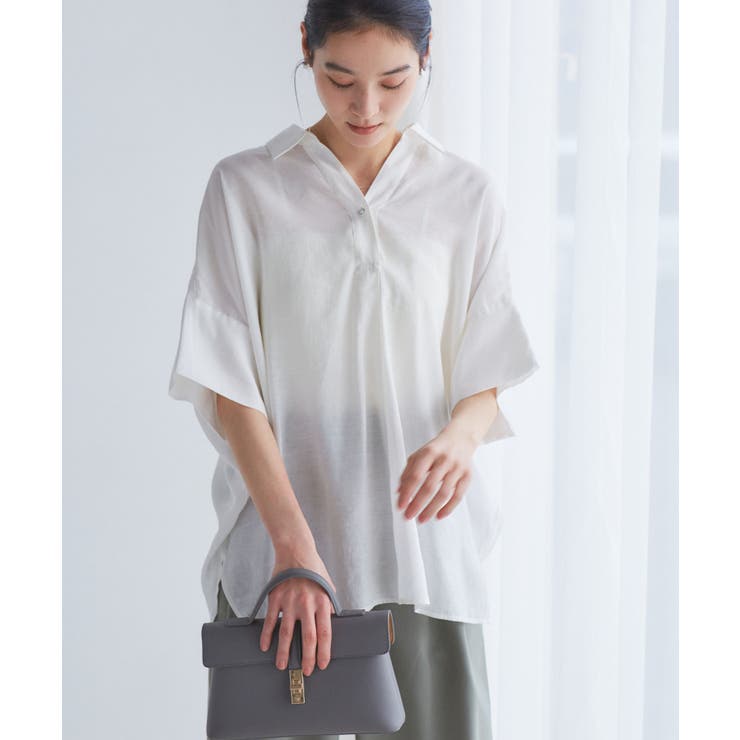 オフホワイト(15) | 【WEB限定】バックシャンスキッパーブラウス | VIS 