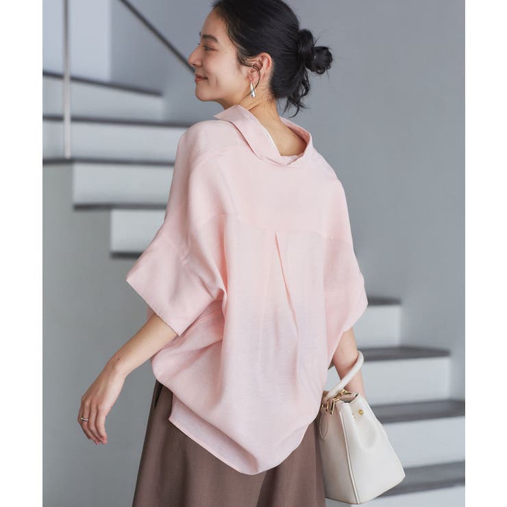 ピンク(63) | 【WEB限定】バックシャンスキッパーブラウス | VIS 