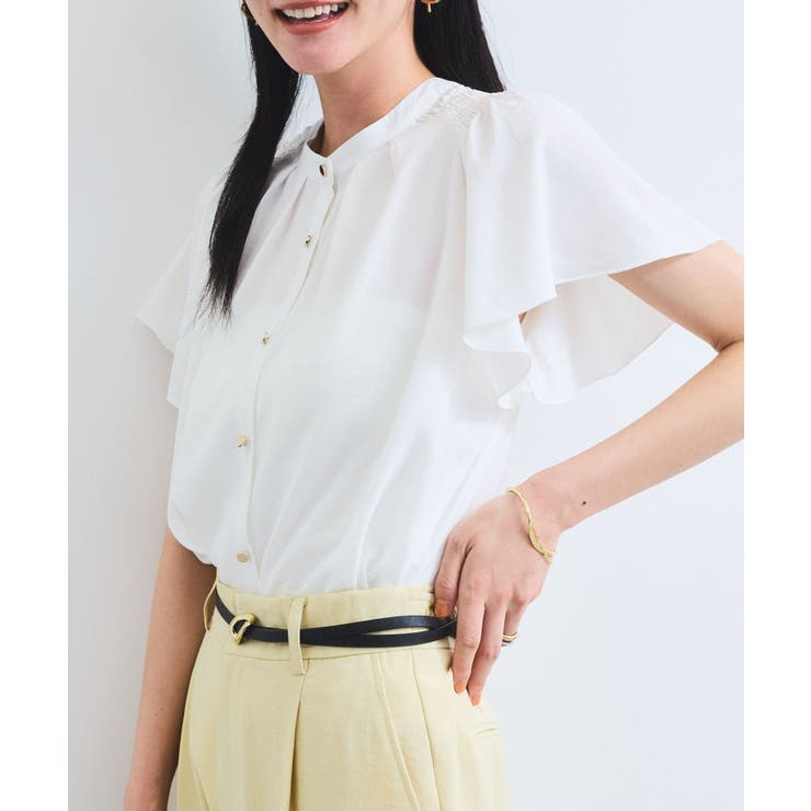 【接触冷感】エステルローンソフトタッチギャザーブラウス/通勤対応【WEB限定】 | VIS  | 詳細画像12 