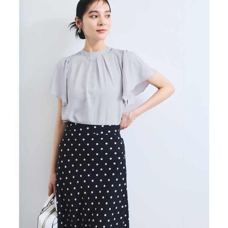 【接触冷感】エステルローンソフトタッチギャザーブラウス/通勤対応【WEB限定】 | VIS  | 詳細画像3 