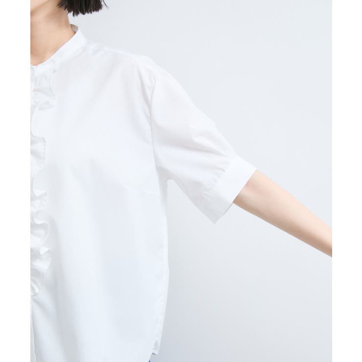 WEB限定】フロントフリルディテール半袖ブラウス[品番