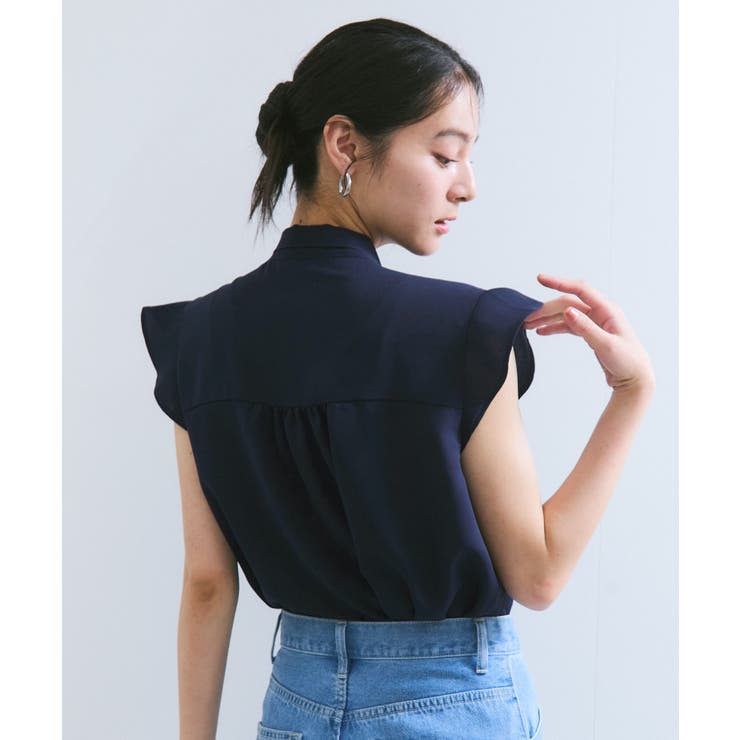 【WEB限定】【防シワ】フリルフレンチボウタイブラウス/通勤対応 | VIS  | 詳細画像11 