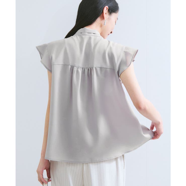 【WEB限定】【防シワ】フリルフレンチボウタイブラウス/通勤対応 | VIS  | 詳細画像13 