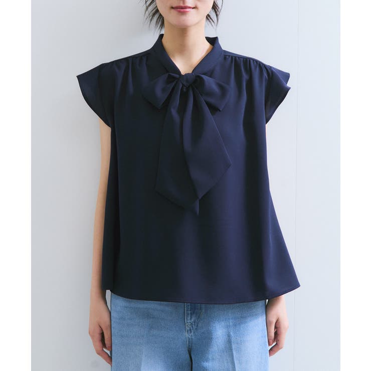 【WEB限定】【防シワ】フリルフレンチボウタイブラウス/通勤対応 | VIS  | 詳細画像15 