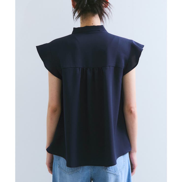 【WEB限定】【防シワ】フリルフレンチボウタイブラウス/通勤対応 | VIS  | 詳細画像17 