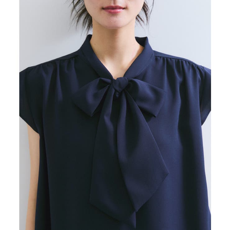 【WEB限定】【防シワ】フリルフレンチボウタイブラウス/通勤対応 | VIS  | 詳細画像18 