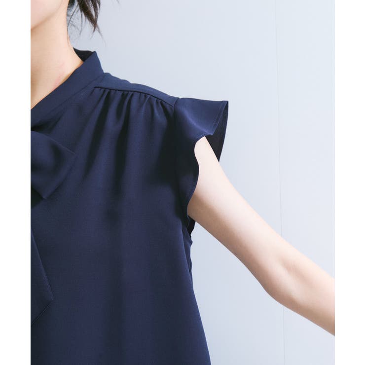 【WEB限定】【防シワ】フリルフレンチボウタイブラウス/通勤対応 | VIS  | 詳細画像19 