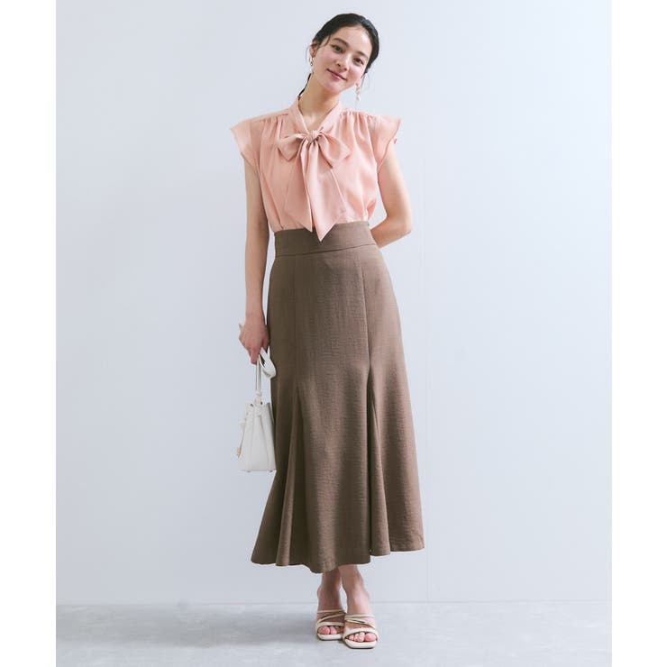 【WEB限定】【防シワ】フリルフレンチボウタイブラウス/通勤対応 | VIS  | 詳細画像2 