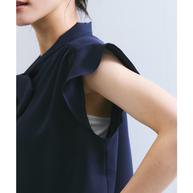 【WEB限定】【防シワ】フリルフレンチボウタイブラウス/通勤対応 | VIS  | 詳細画像21 