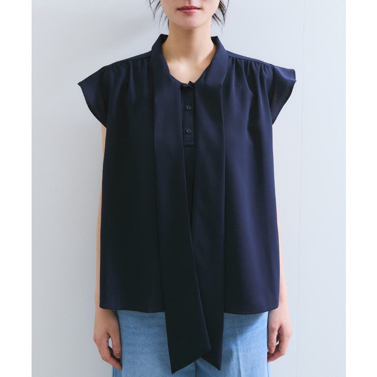 【WEB限定】【防シワ】フリルフレンチボウタイブラウス/通勤対応 | VIS  | 詳細画像22 