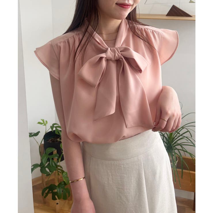 【WEB限定】【防シワ】フリルフレンチボウタイブラウス/通勤対応 | VIS  | 詳細画像29 