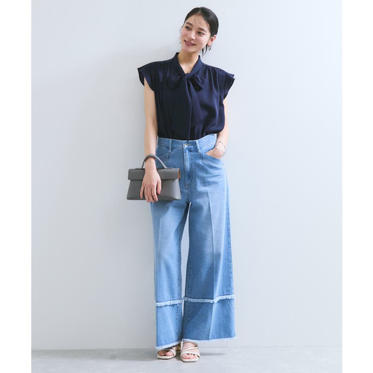 【WEB限定】【防シワ】フリルフレンチボウタイブラウス/通勤対応 | VIS  | 詳細画像3 