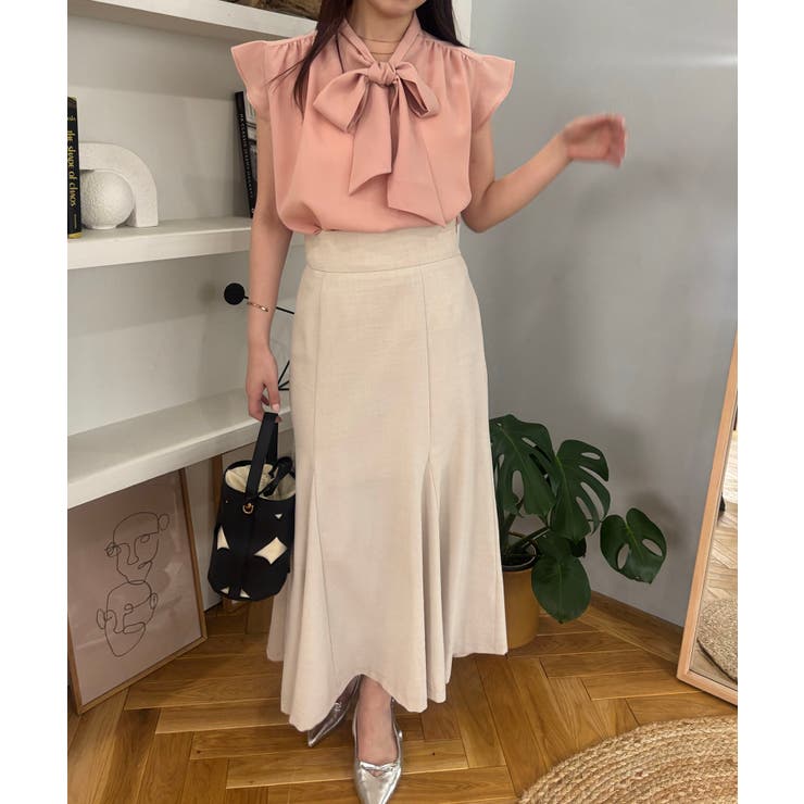 【WEB限定】【防シワ】フリルフレンチボウタイブラウス/通勤対応 | VIS  | 詳細画像30 